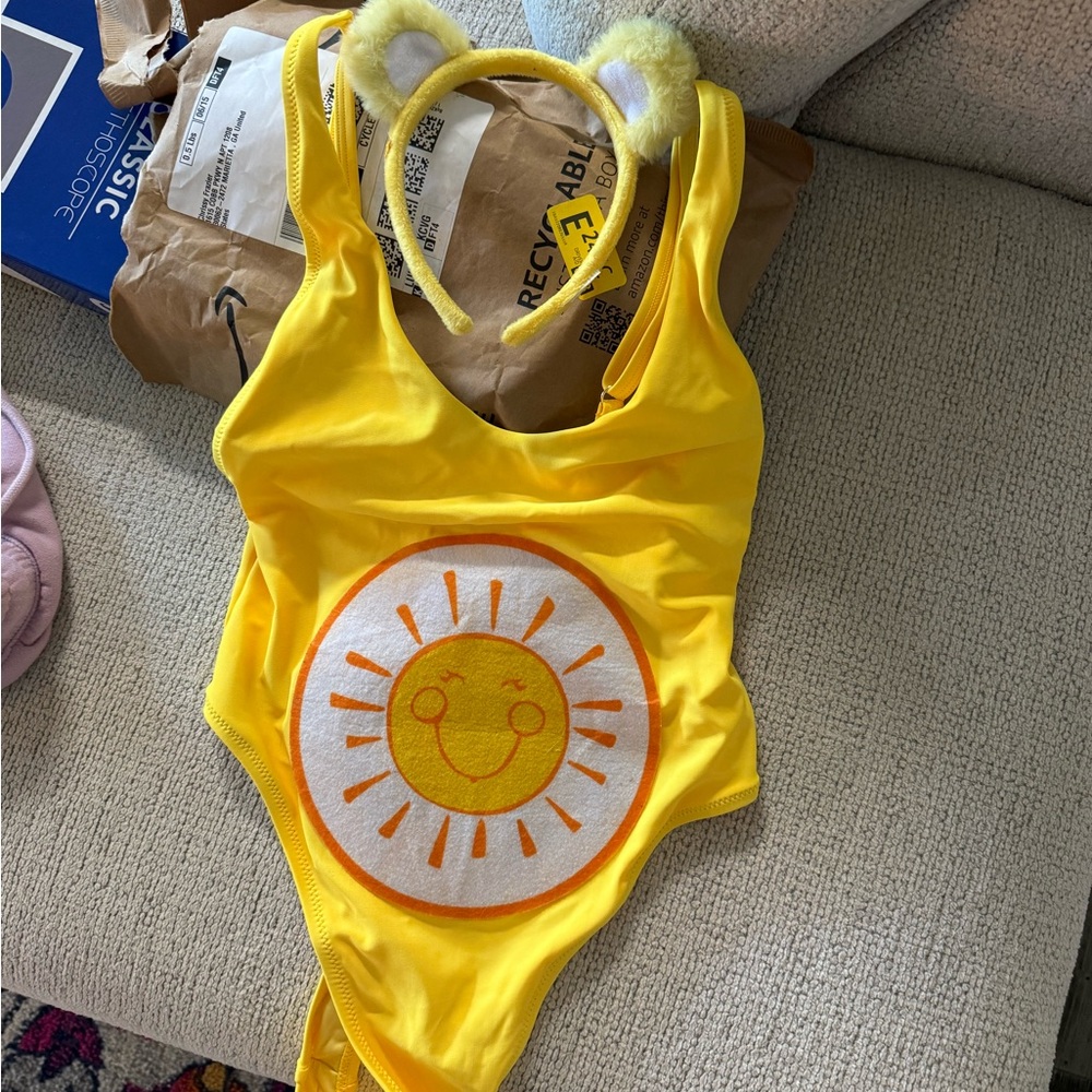 Funshine yellow one piece with ears
